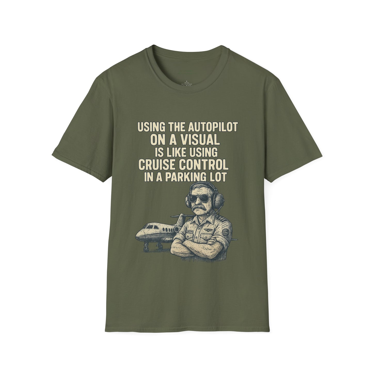 Using The Autopilot on A Visual Aviation T-Shirt