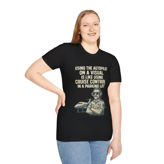 Using The Autopilot on A Visual Aviation T-Shirt